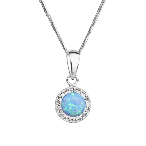 32083.1 lt.blue Stříbrný náhrdelník Swarovski