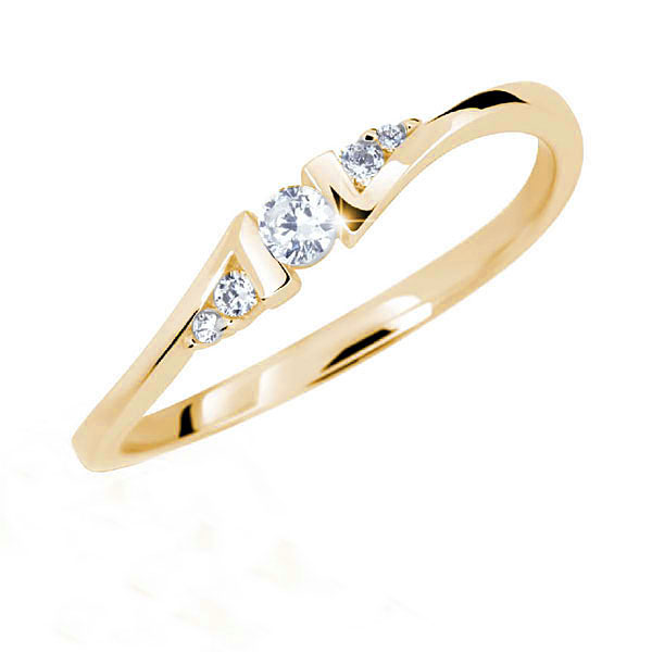 Z70-285 Zlatý prsten se zirkony