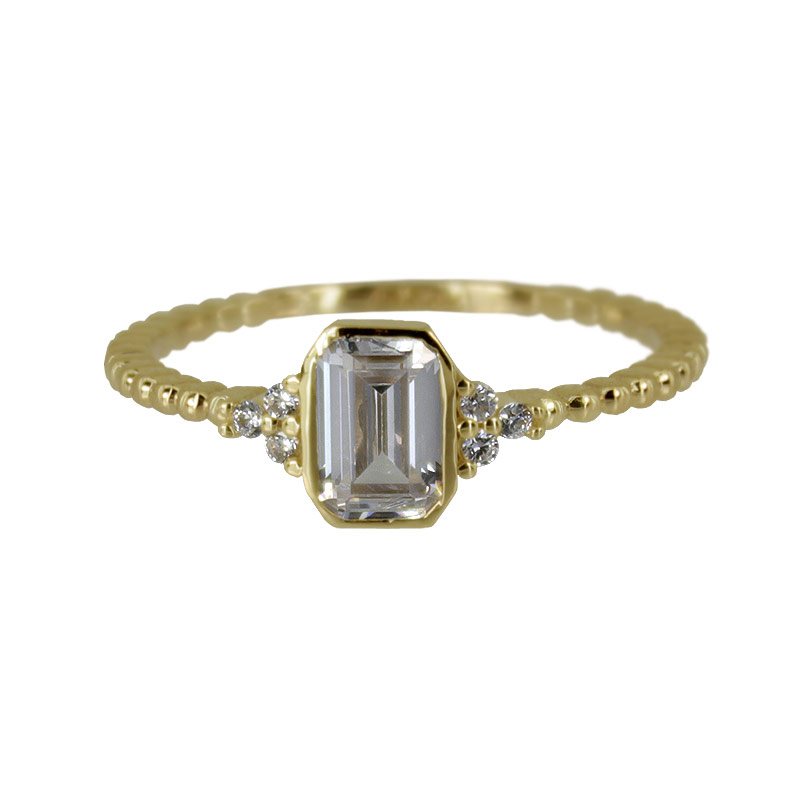 Z70-368 Zlatý prsten se zirkony