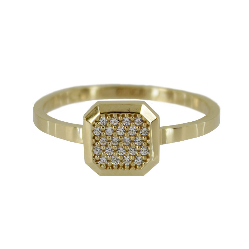 Z70-386 Zlatý prsten se zirkony
