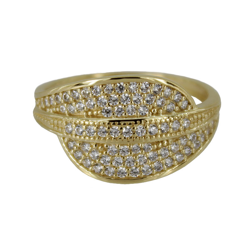 Z70-398 Zlatý prsten se zirkony